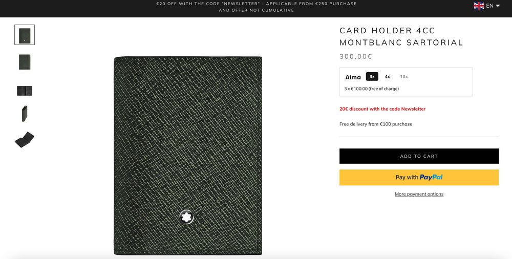 Portcard Montblanc Sartorial 4cc