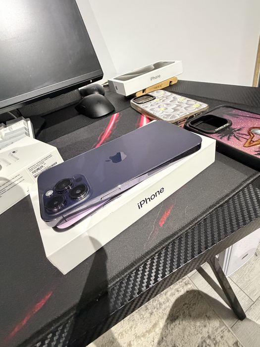 iPhone 14 Pro Max 256GB Deep Purple (USA)– Unlocked – eSIM + accesorii