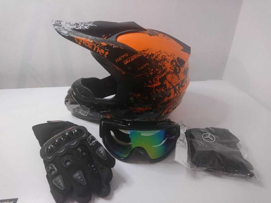 Casti moto off road/atv/enduro +Ochelari+Manusi +cagula