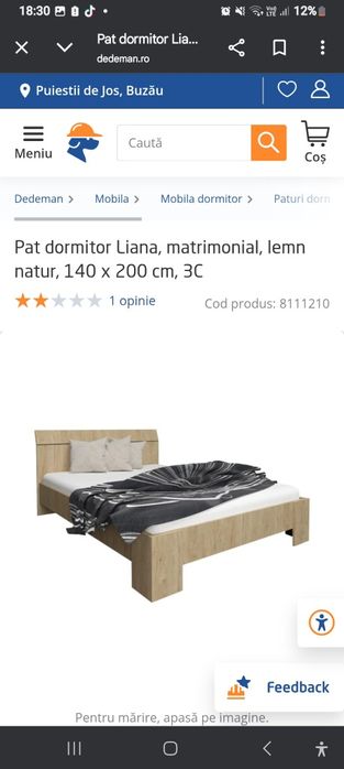 Vând pat nou neutizat cu tot cu saltea .este vidata