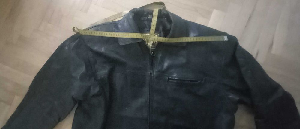 Кожена шуба-яке естествена