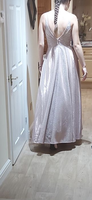 Rochie ocazie roz pudra, marimea s