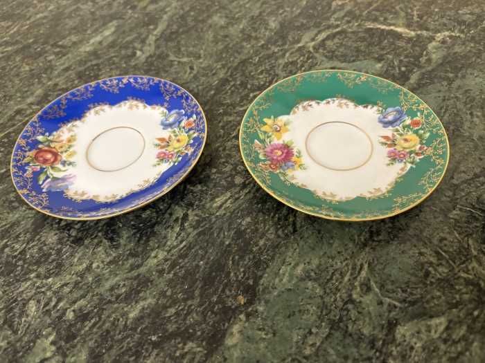 Elegant set cafea-tete a tete-portelan placat cu aur de 22 k-Bavaria Waldershof-Germania