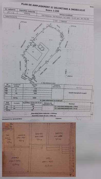 Casa 3 camere, bucatarie, baie, beci si teren 4600 mp, panouri solare