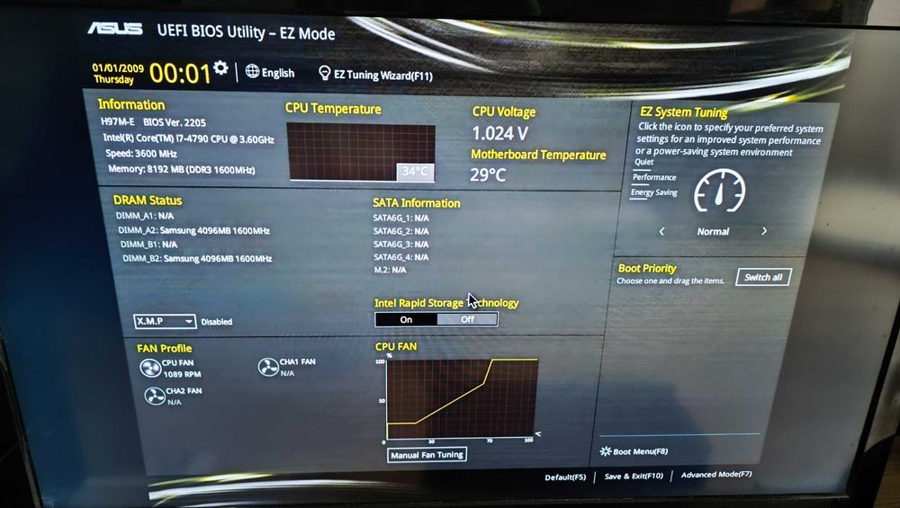 комплект за компютър: Asus H97M-E + Intel Core i7-4790 + 8GB DDR3