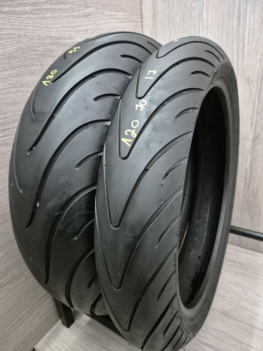 Set anvelope moto 120 70 17 cu 180 55 17 Michelin pilot road 2