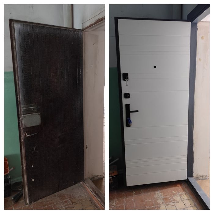 Реставрация железный дверей обшивка из МДФ