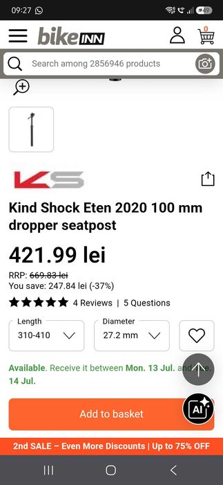 Dropper bicicleta KS