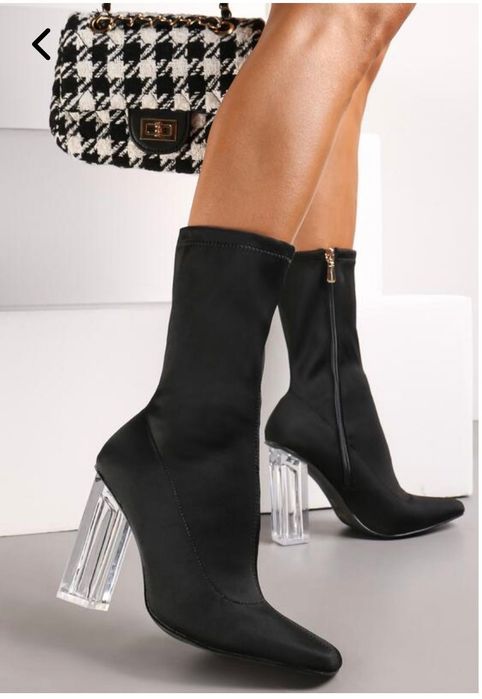 Botine toc transparent