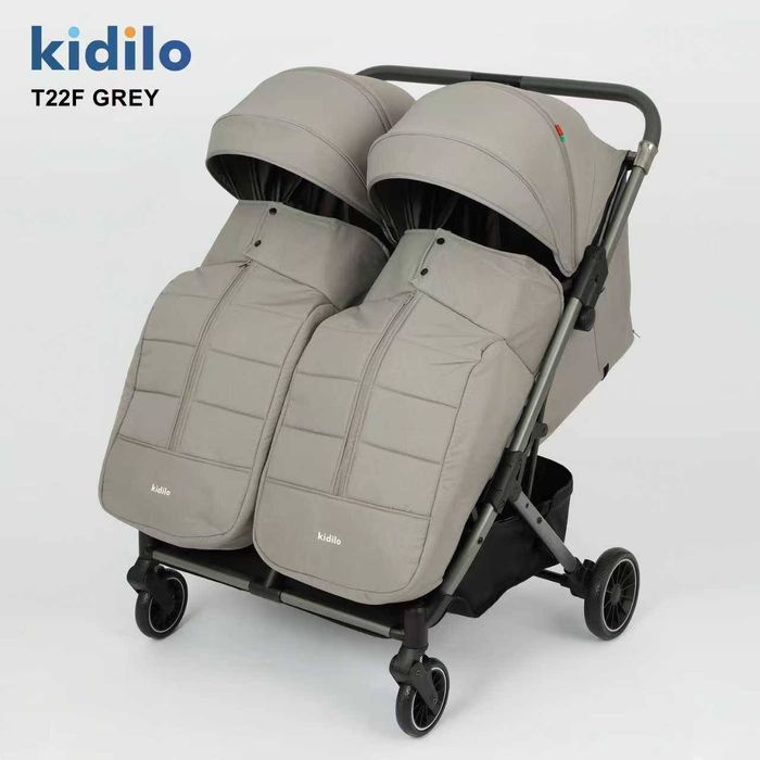 Компактная коляска для двойни. Эгизаклар учун енгил коляска.