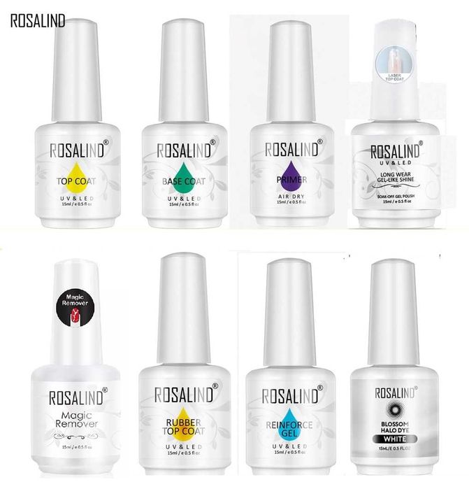 ROSALIND 15мл База , топ , обезмаслител , укрепител , каучукови