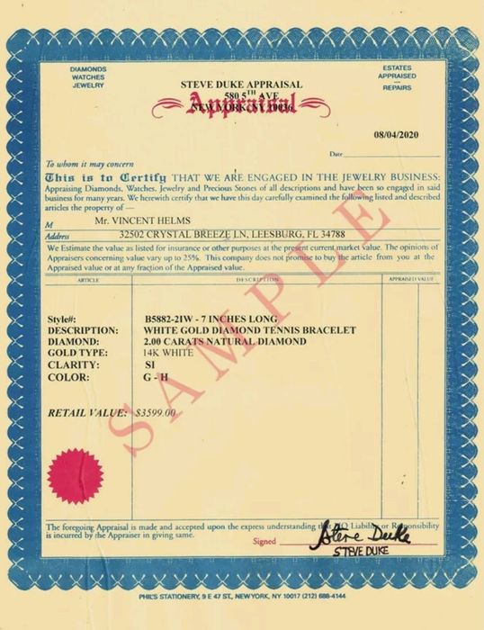 BRATARA TENIS DIAMANTE 2 Ct AUR ALB 14K Claritate SI1 culoare G Cert