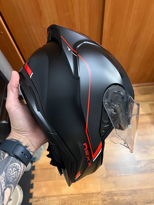 Casca nexx SX.100R Frenetic red/black marime L + intercom SENA SH10R