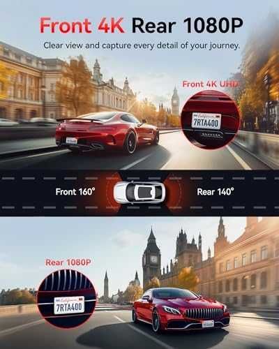 Нова Автомобилна камера 4K UHD с GPS паркинг режим и тъчскрийн за кола