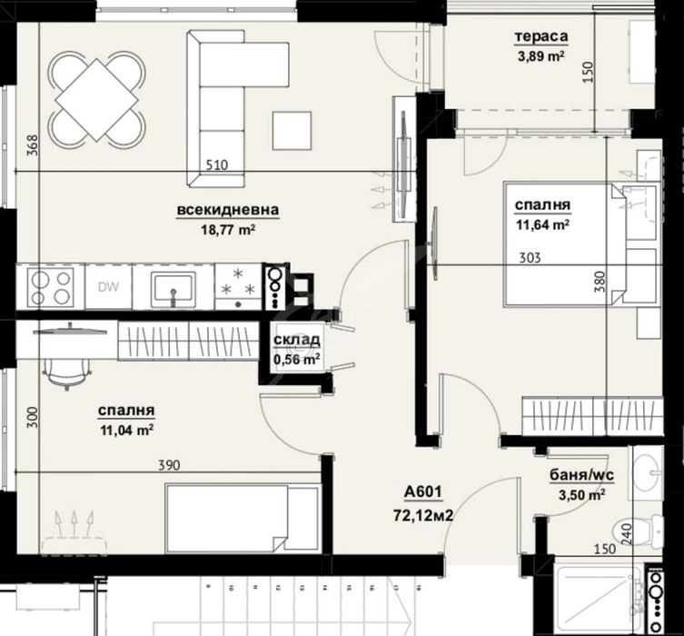 Продава се Тристаен апартамент в Бургас, Изгрев - 72 кв.м за 1195 €/кв.м - Снимка #1