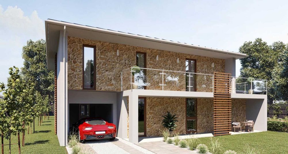 НА ИЗПЛАЩАНЕ - Луксозна сглобяема дървена къща с 3 спални, 173 кв. м