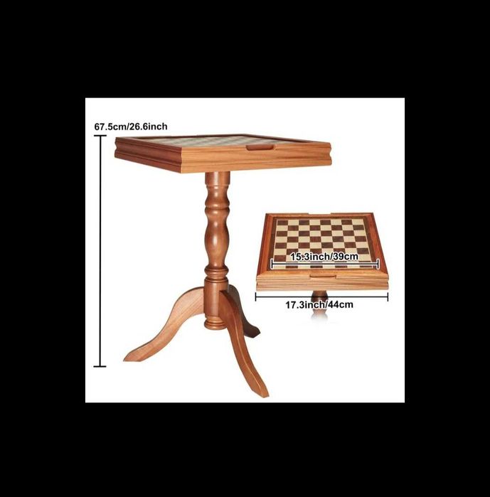 Луксозен дървен шах маса