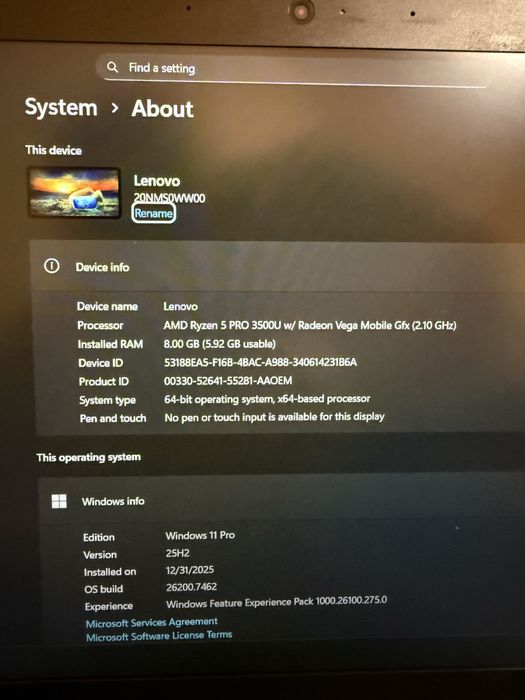 Laptop Lenovo ThinkPad X395