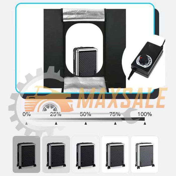 Фотобокс 100см фото кутияс с осветление, 3 фона и аксесоари