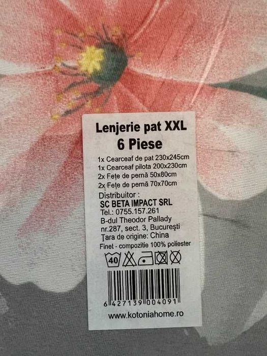 Lenjerie pat xxl, cearceaf 200x230