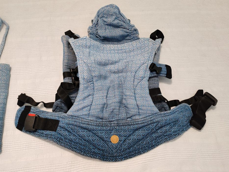 Ергономична раница Lenny lamb  BIG LOVE - OMBRE LIGHT BLUE baby size