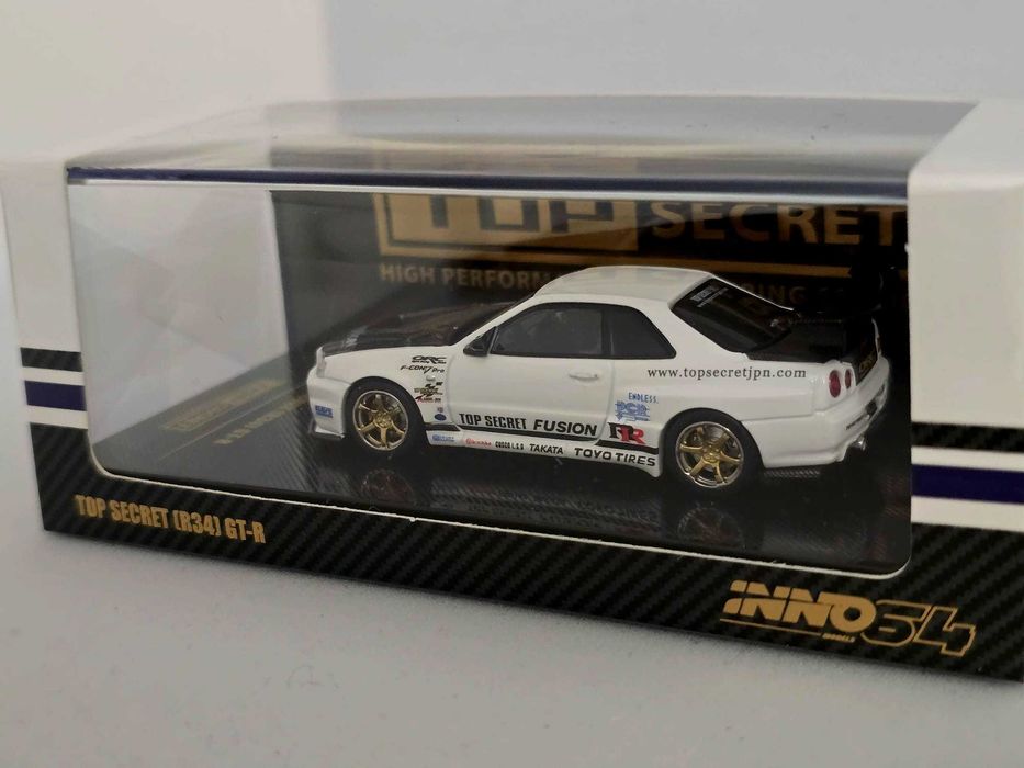 Macheta Inno 64 - Nissan R34, Top Secret, white, 1/64
