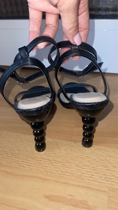 Sandale din piele model croco,cu toc fashion,BSB