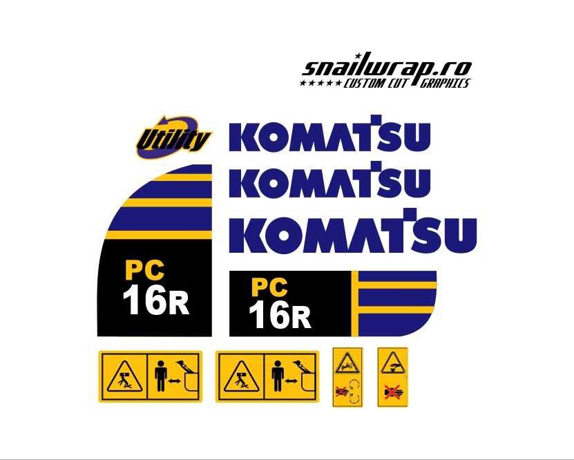 Stickere Bobcat, Komatsu, CAT, JCB, Case, Fiat, John Deere, Ammann