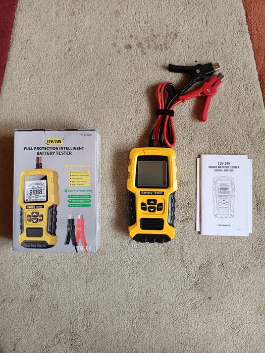 Foxsur FBT-300 - Tester / Analizor Baterie Auto 12 V / 24 V, rating 100-2000 CCA, capacitate 2-220 Ah - NOU / SIGILAT