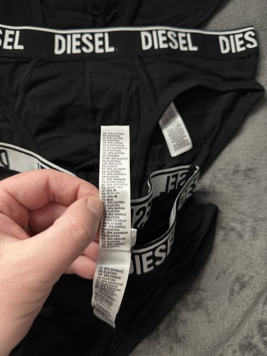 Diesel set 3 chiloti barbatesti negri bumbac marimea M noi originali