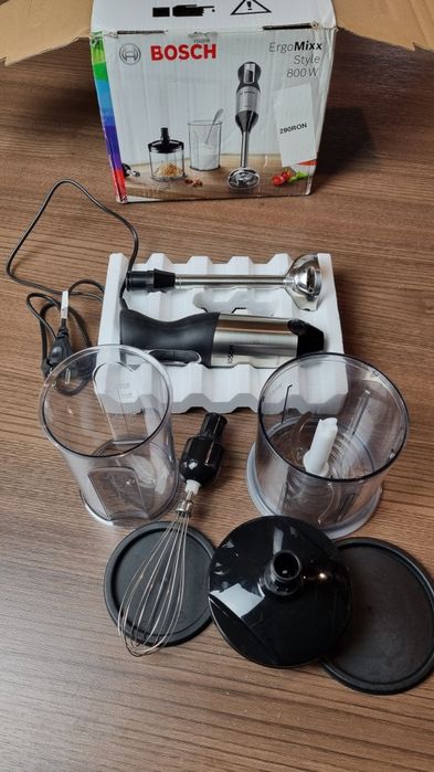 Blender Bosch 800 W, Ergo Mixx Style, cu toate accesoriile incluse