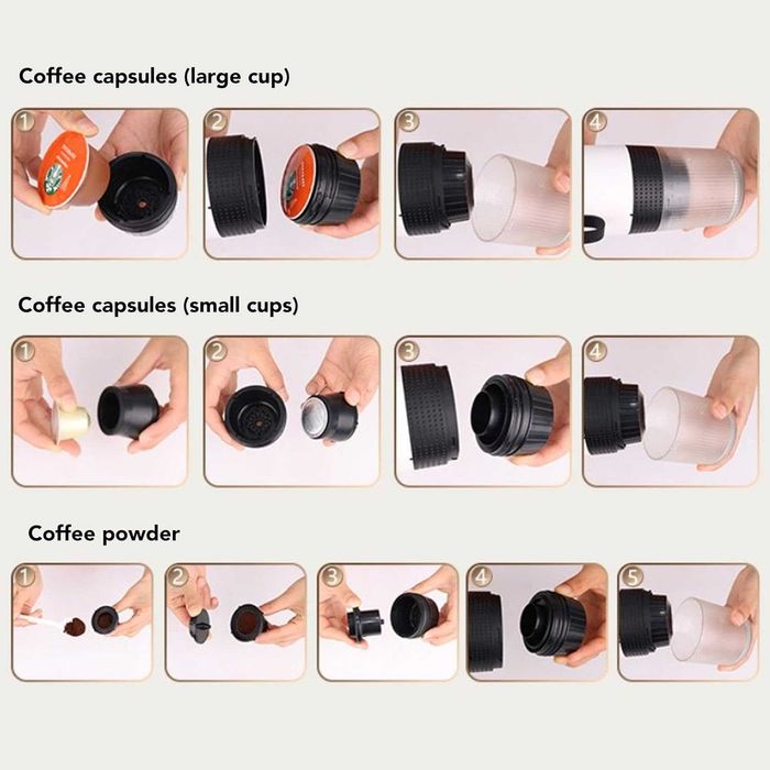 Портативна кафе машина,съвместима Nespresso,Dolce Gusto и насипно кафе