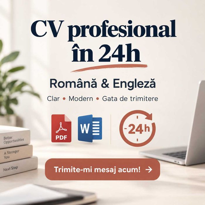 CV profesional în 24–48h | LinkedIn | Scrisoare de intenție | RO & EN