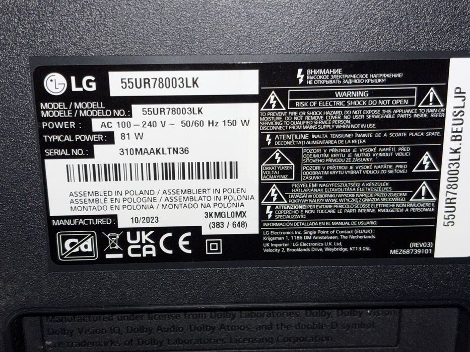 Телевиз 55 ца. За масти