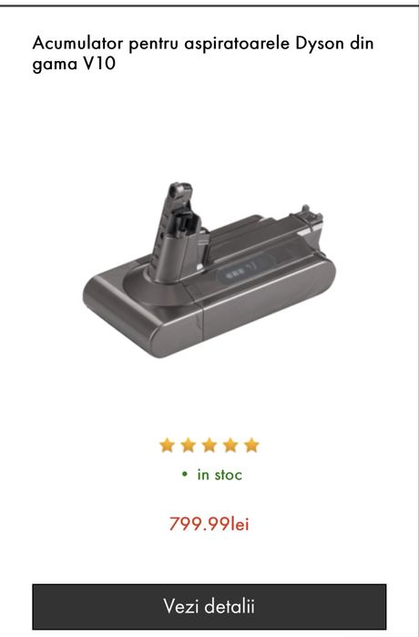 Dayson V10 -> V15 baterie si accesorii