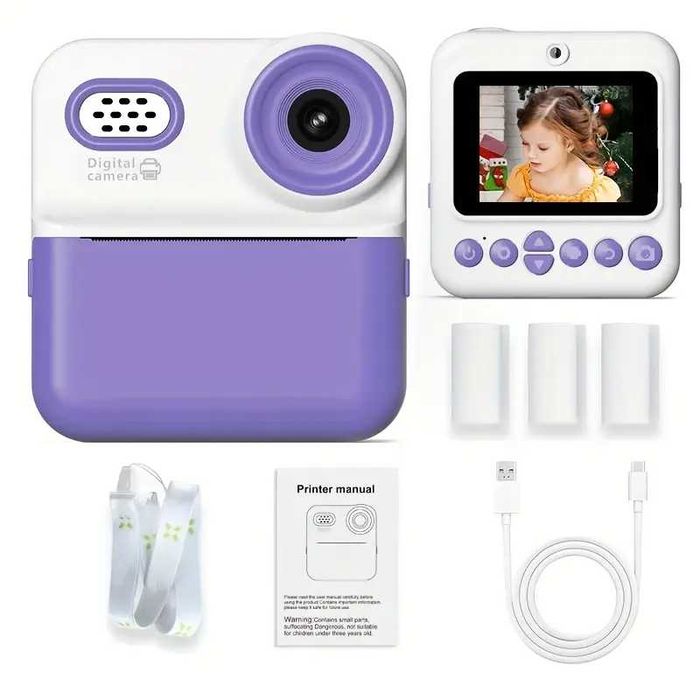 Детски фотоапарат с дисплей за моментни снимки Принтер камера 7 вида