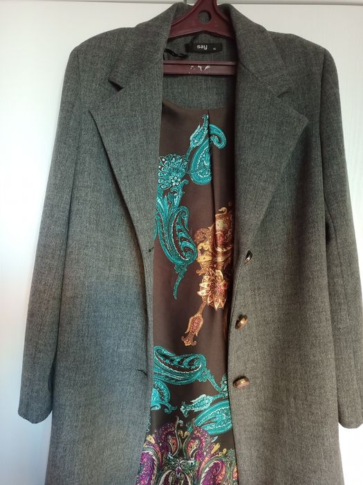 Пальто, новое, серое