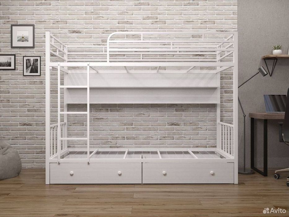 Двухъярусная кровать Loft krovat темир крават metal kalavat