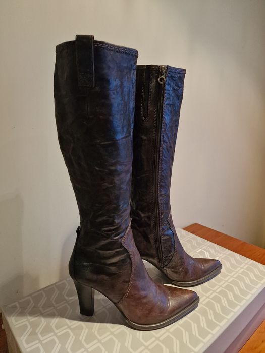 Дамски ботуши телешка кожа