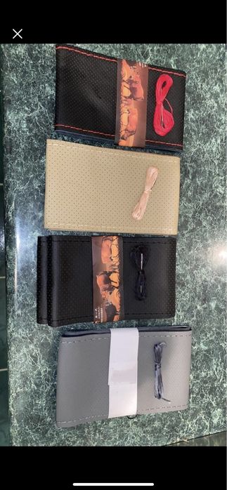 Montaj+husa volan din piele cusută manual (AUTOTURISM, DUBE, TIR)