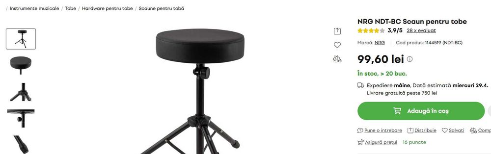 Scaun pentru tobe