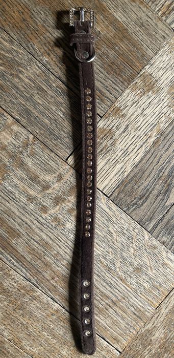 Zgardă din velur cu ștrasuri cu reglare 24-29 cm (NOUA)