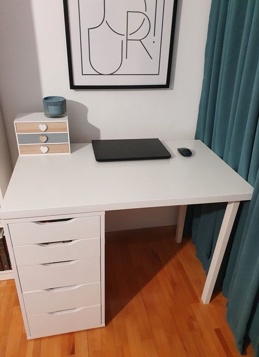 Birou Alex, alb, 100x60x74 cm