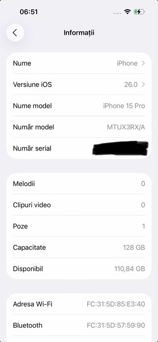 iPhone 15 Pro / Natural Titanium / Fara defect