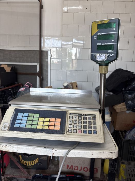 Cântar electronic comercial CAS 15 kg – Cu afișaj dublu și calcul preț