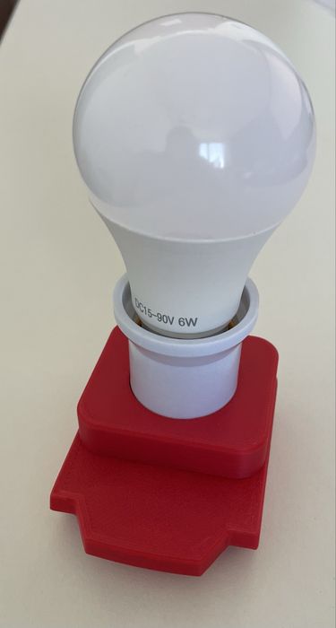 Преходник E27 за батерия Parkside 20V + LED крушка