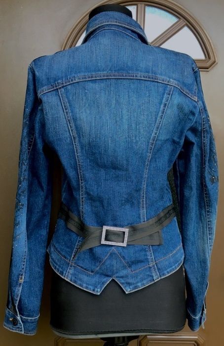 ROCCOBAROCCO Geaca Jeans Stil Desigual Pictata Manual Oferta 1+1