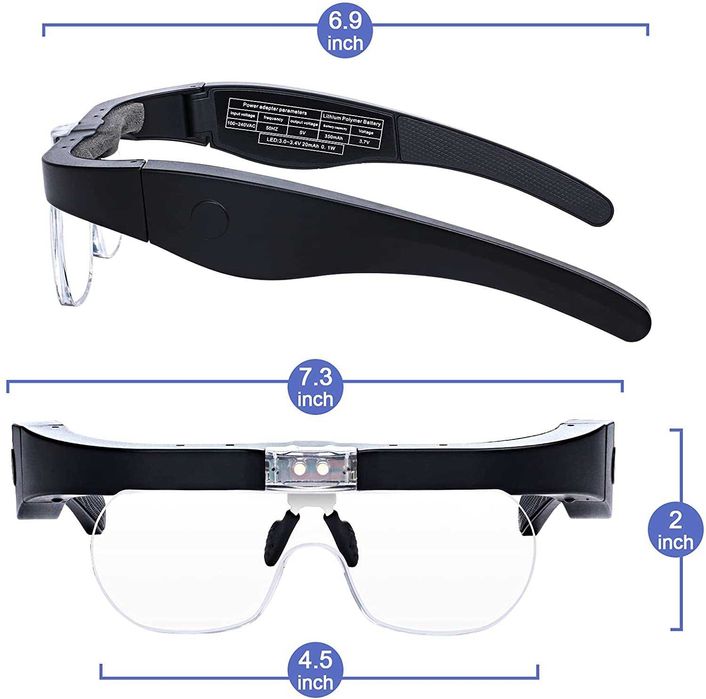 Лупи за глава 1.5x 2.5x 3.5x 5.0x с LED осветление антики