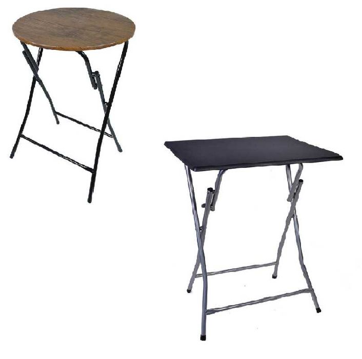 Декоративна масичка Mercado Trade, Сгъваема, Метал, Черен