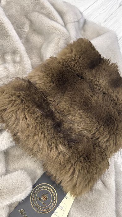 Эко шуба на поясе